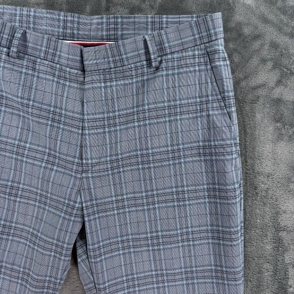$95 Tommy Hilfiger Mens TH FlTommy Hilex Tate Plaid Dress Pants Black Grey 33X32 - Picture 3 of 9